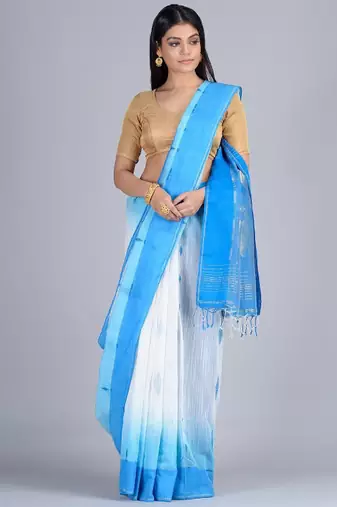 Ethnic motif woven design zari silk cotton saree