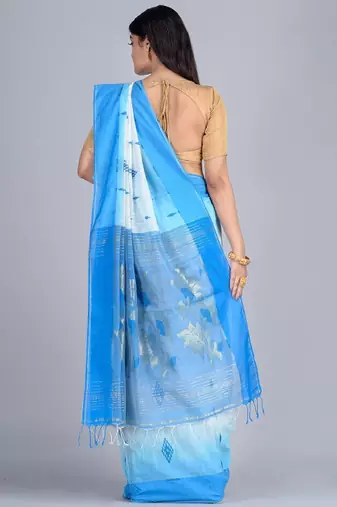 Ethnic motif woven design zari silk cotton saree