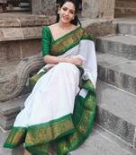 Checked zari banarasi saree