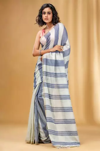 Striped pure cotton saree
