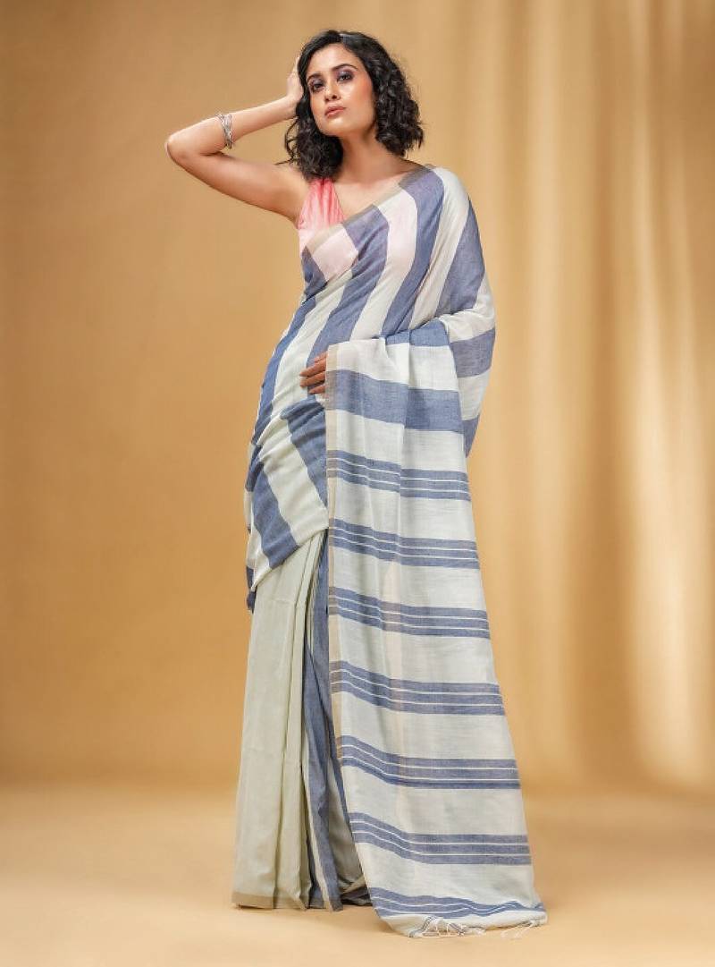 Striped pure cotton saree