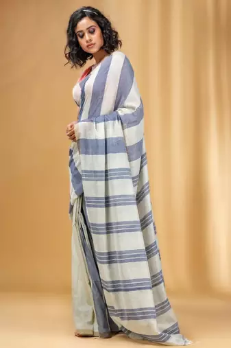Striped pure cotton saree