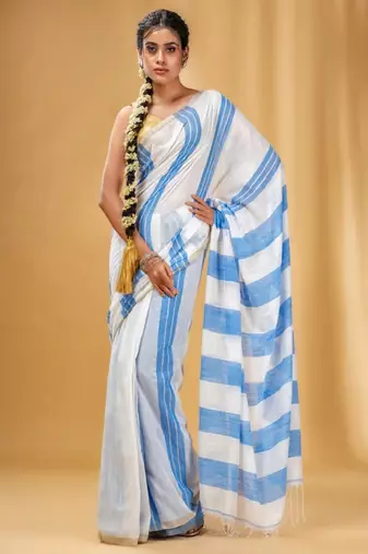 Striped pure cotton saree