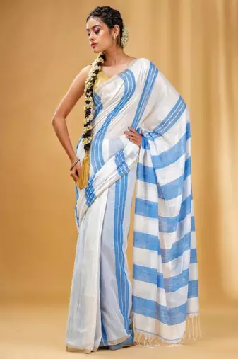 Striped pure cotton saree