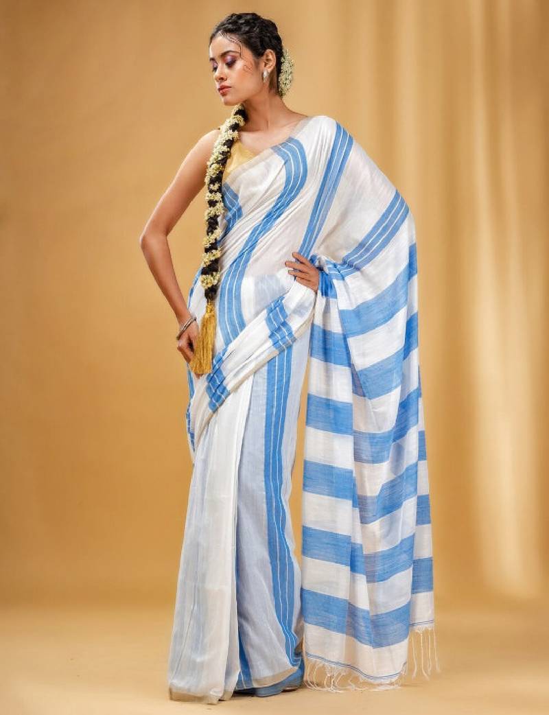Striped pure cotton saree