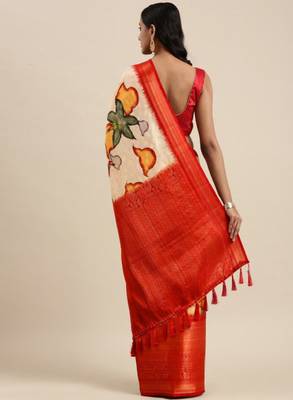 Kalamkari zari art silk banarasi saree 2