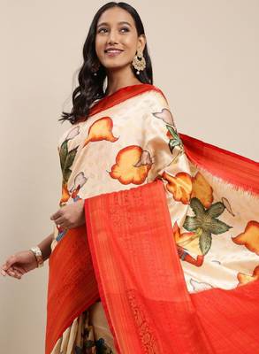 Kalamkari zari art silk banarasi saree 3
