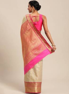 Woven design pure zari heavy work kanjeevaram silk saree 2