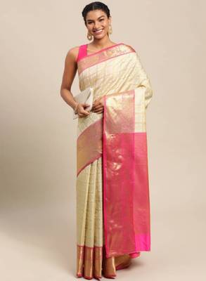 Woven design pure zari heavy work kanjeevaram silk saree 3
