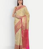 Floral woven design zari kanjeevaram saree