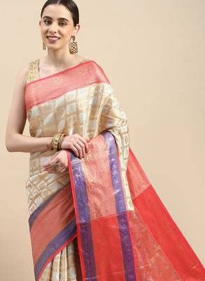 Woven design pure zari heavy work kanjeevaram silk saree 3