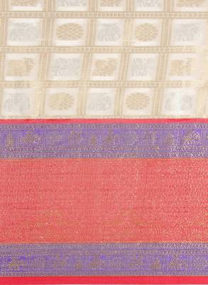 Woven design pure zari heavy work kanjeevaram silk saree 4