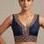 Navyblue roman silk with coading sequence & beads work readymade blouse
