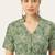 Green cotton sanganeri printed non padded blouse