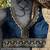 Navyblue roman silk with coading sequence & beads work readymade blouse