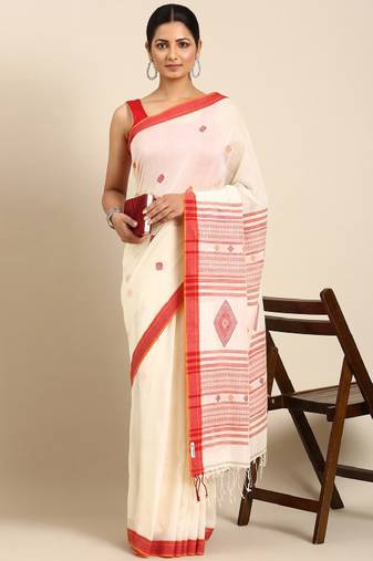 Handwoven jacquard weave pure cotton  saree