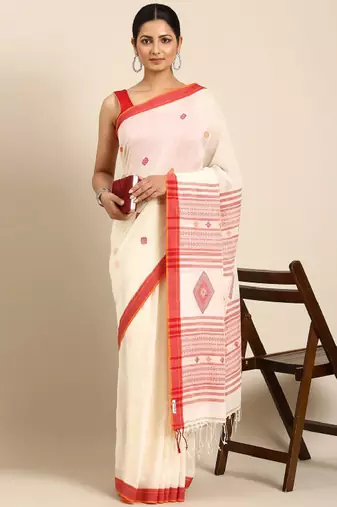 Handwoven jacquard weave pure cotton  saree