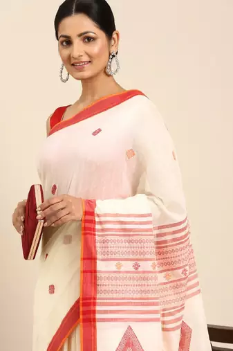 Handwoven jacquard weave pure cotton  saree