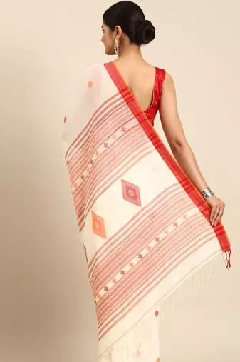 Handwoven jacquard weave pure cotton  saree