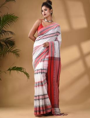 Woven design pure cotton saree 1