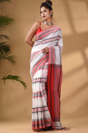 Woven design pure cotton saree
