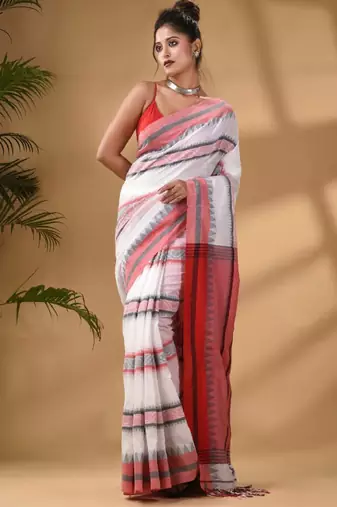 Woven design pure cotton saree