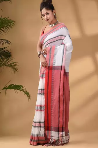 Woven design pure cotton saree