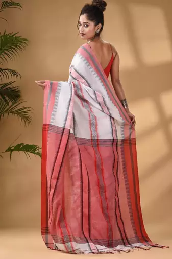 Woven design pure cotton saree