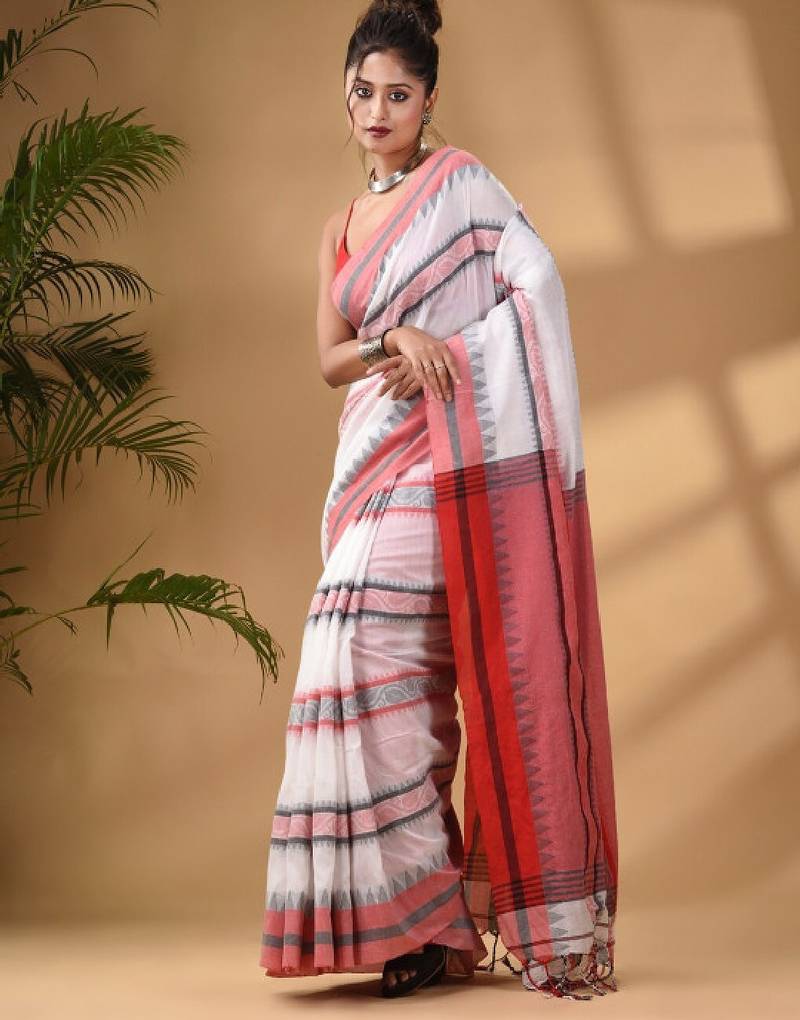 Woven design pure cotton saree