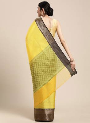 Ethnic motifs woven design zari banarasi saree 3