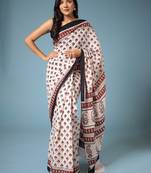 Ethnic motifs printed bagru saree