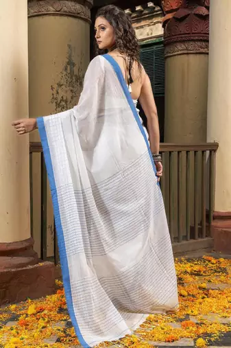 Striped pure cotton saree