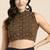 Brown cotton ajrak printed non padded blouse