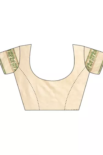 cream warli art viscose rayon kasavu saree