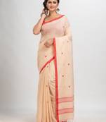 Geometric woven design pure cotton jamdani saree