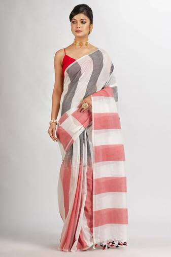 Striped pure cotton saree