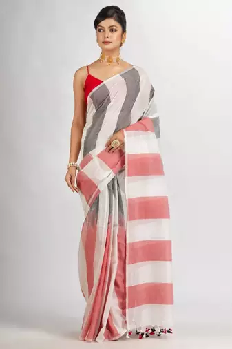 Striped pure cotton saree