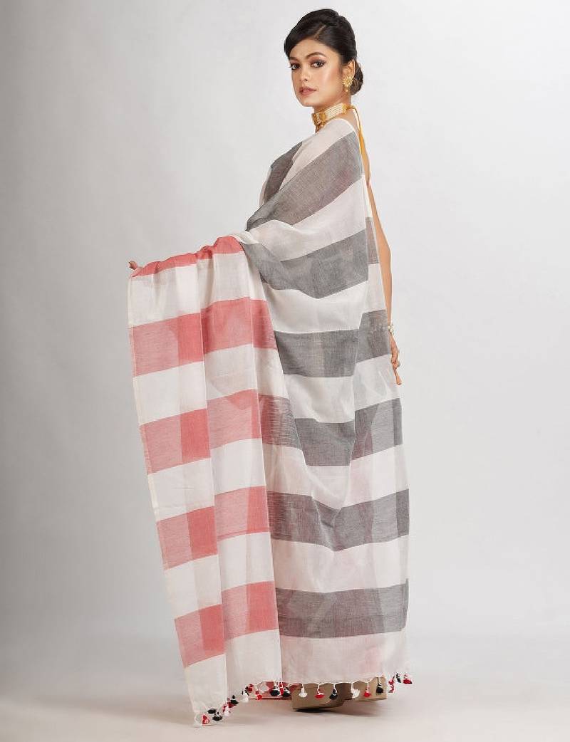 Striped pure cotton saree