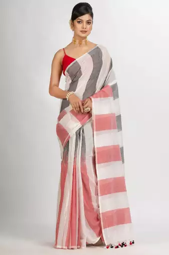 Striped pure cotton saree