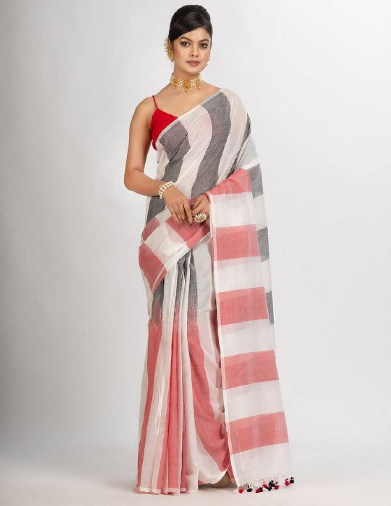 Striped pure cotton saree