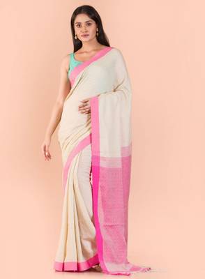 Geometric woven design pure cotton saree 1