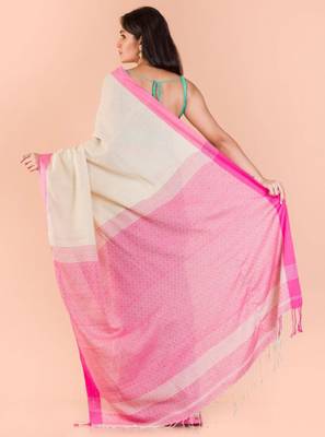 Geometric woven design pure cotton saree 3