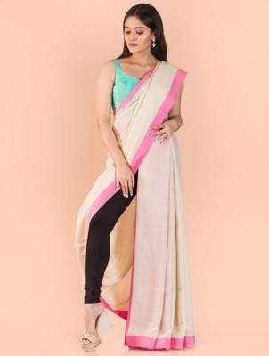 Geometric woven design pure cotton saree 4