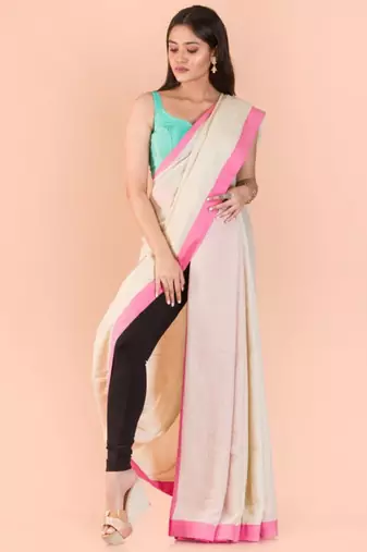 Geometric woven design pure cotton saree