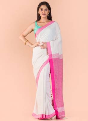 Ethnic woven design pure cotton saree 1