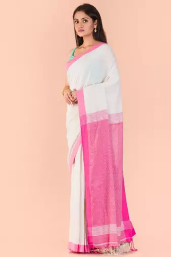 Ethnic woven design pure cotton saree