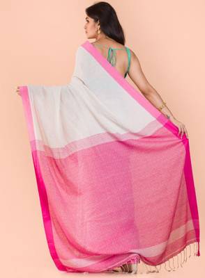 Ethnic woven design pure cotton saree 3