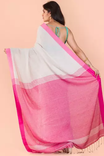 Ethnic woven design pure cotton saree