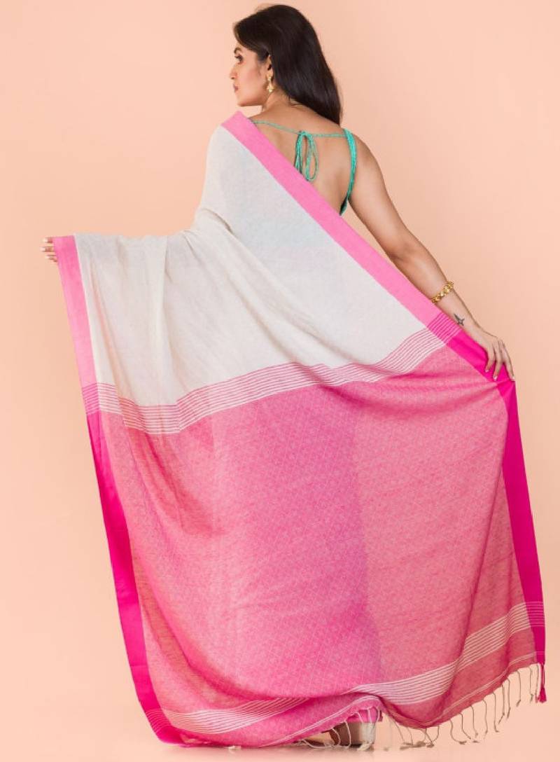 Ethnic woven design pure cotton saree