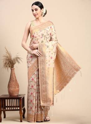 Floral zari banarasi saree 2